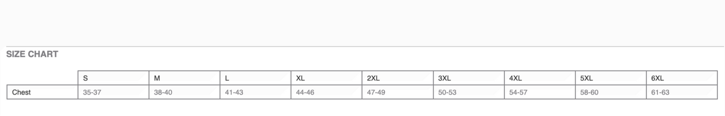 PC61 Size Chart
