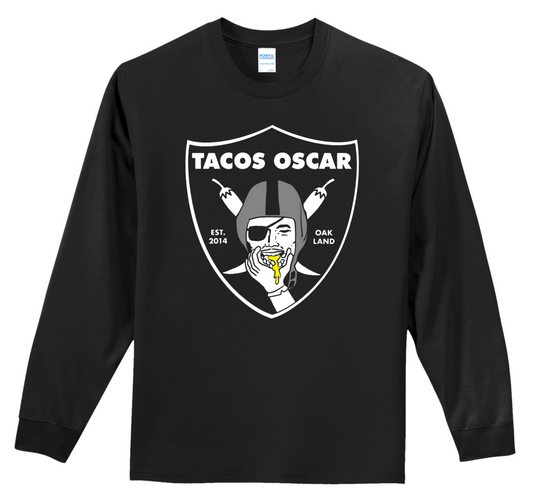 Tacos Oscar Taco Raider Black Long Sleeve Tee