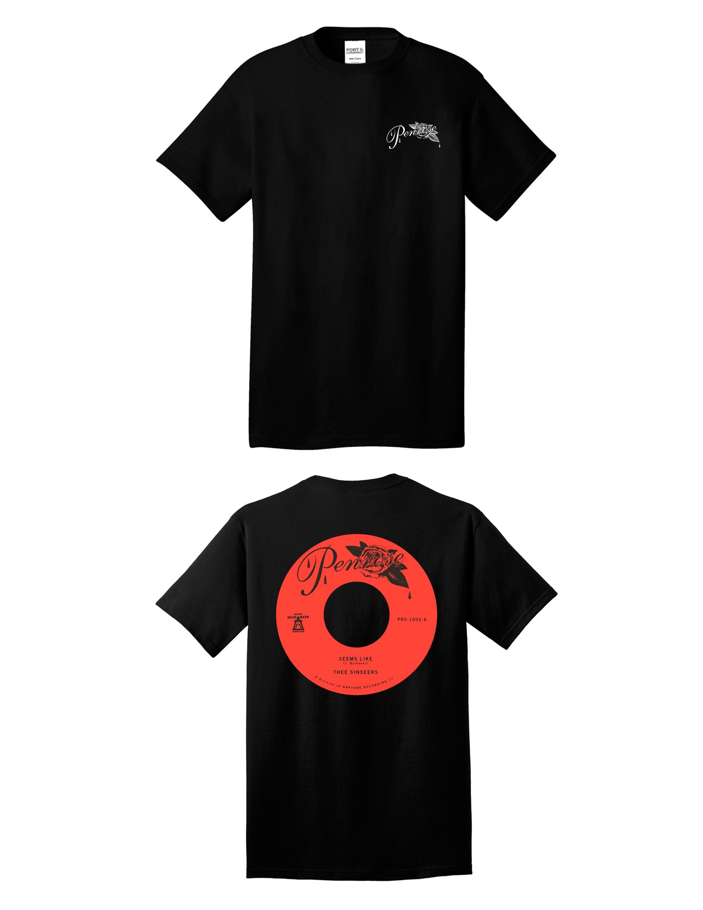 Thee Sinseers black t shirt with record design