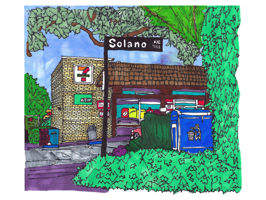 Solano Avenue 7-11 art print by Chris Kohler