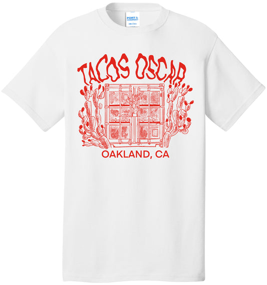 Tacos Oscar Container White Tee